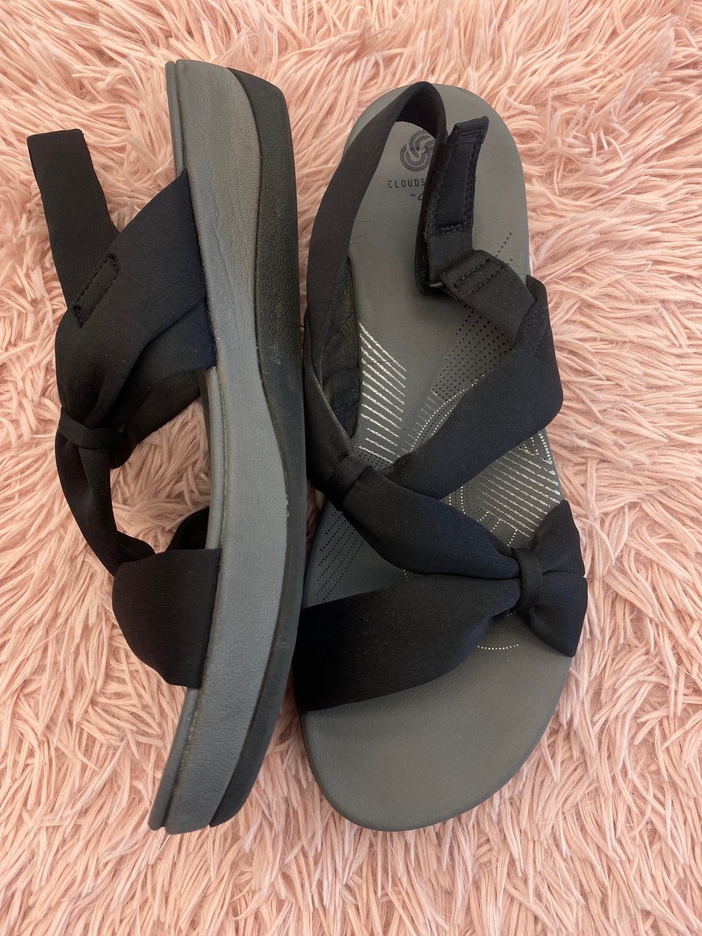 Sandals Heels Wedge By Clarks In Black, Size: 12