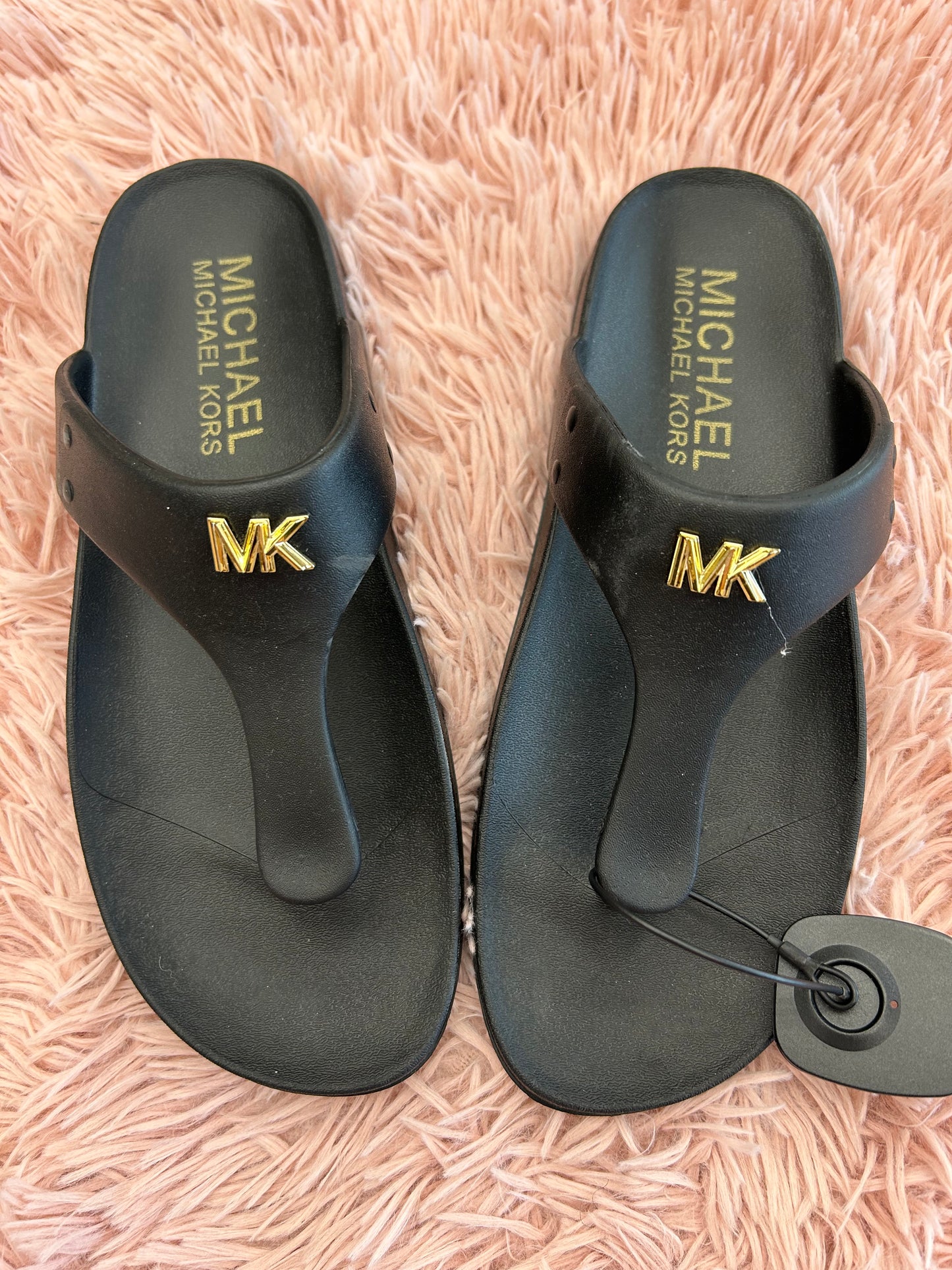 Sandals Flip Flops By Michael By Michael Kors In Black, Size: 10