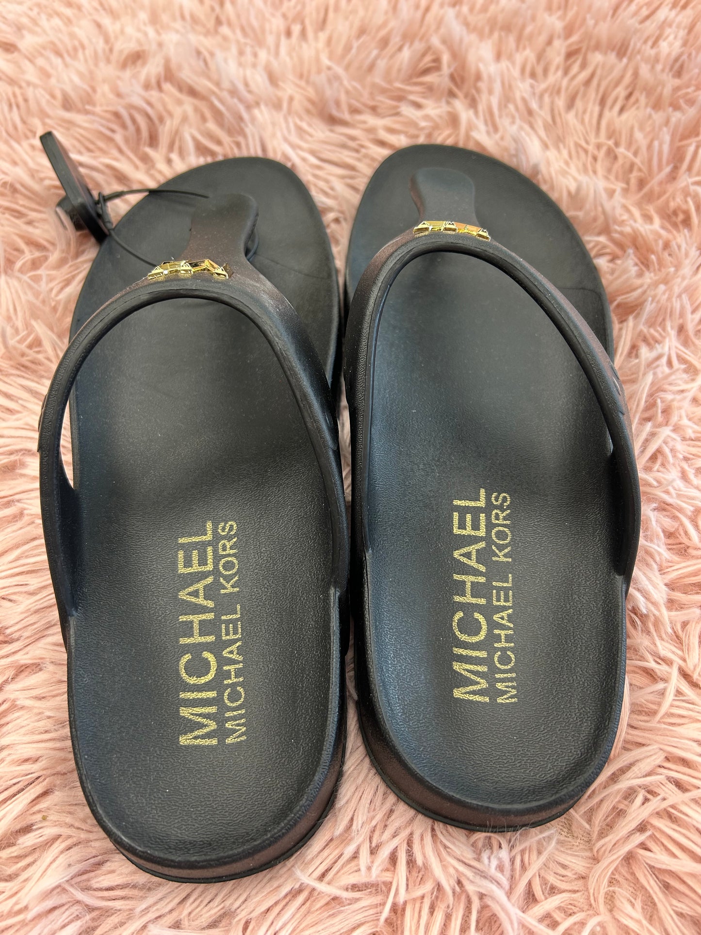 Sandals Flip Flops By Michael By Michael Kors In Black, Size: 10