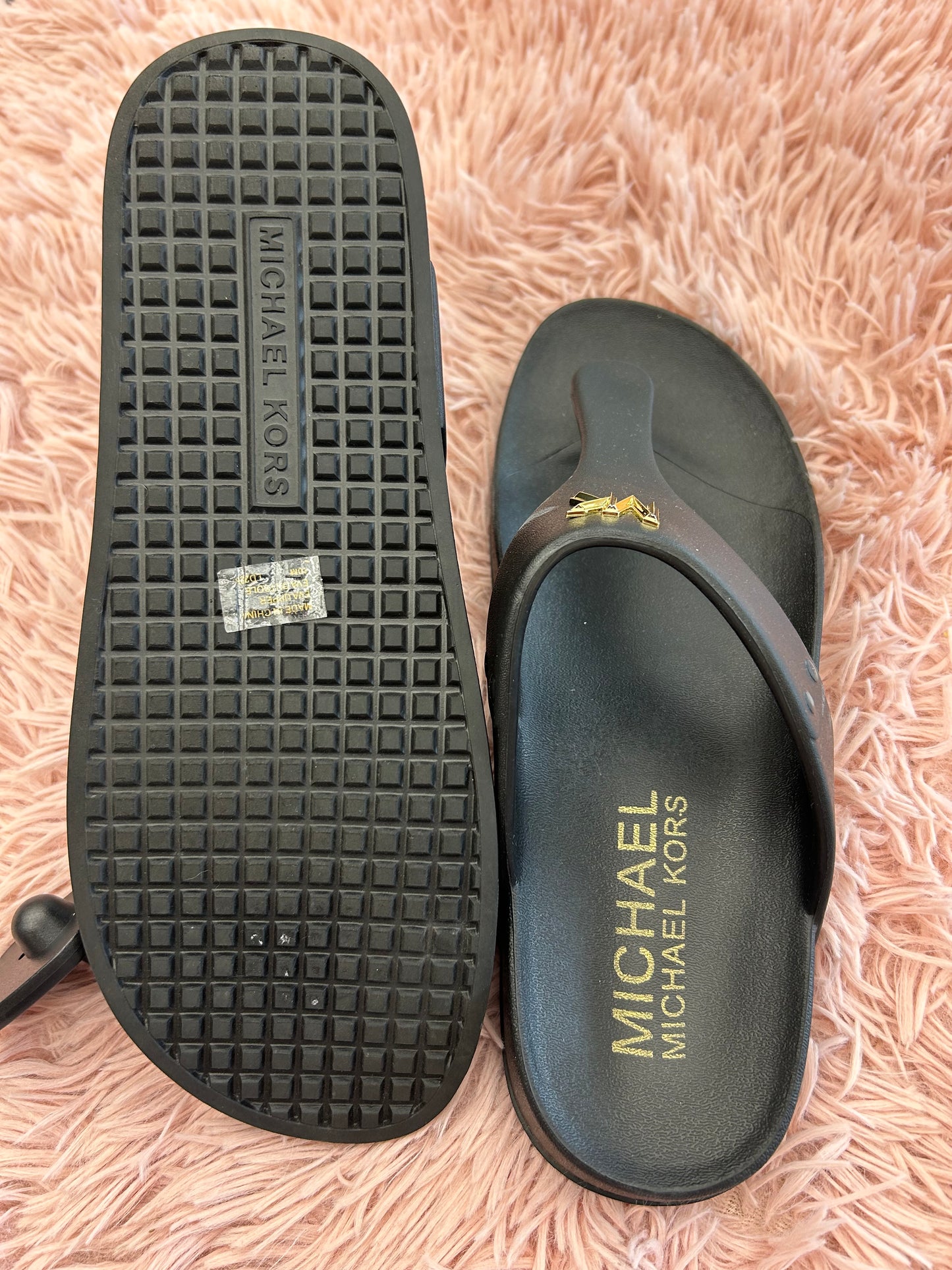 Sandals Flip Flops By Michael By Michael Kors In Black, Size: 10