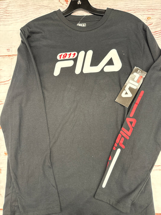 Top Long Sleeve By Fila In Black, Size: Xl