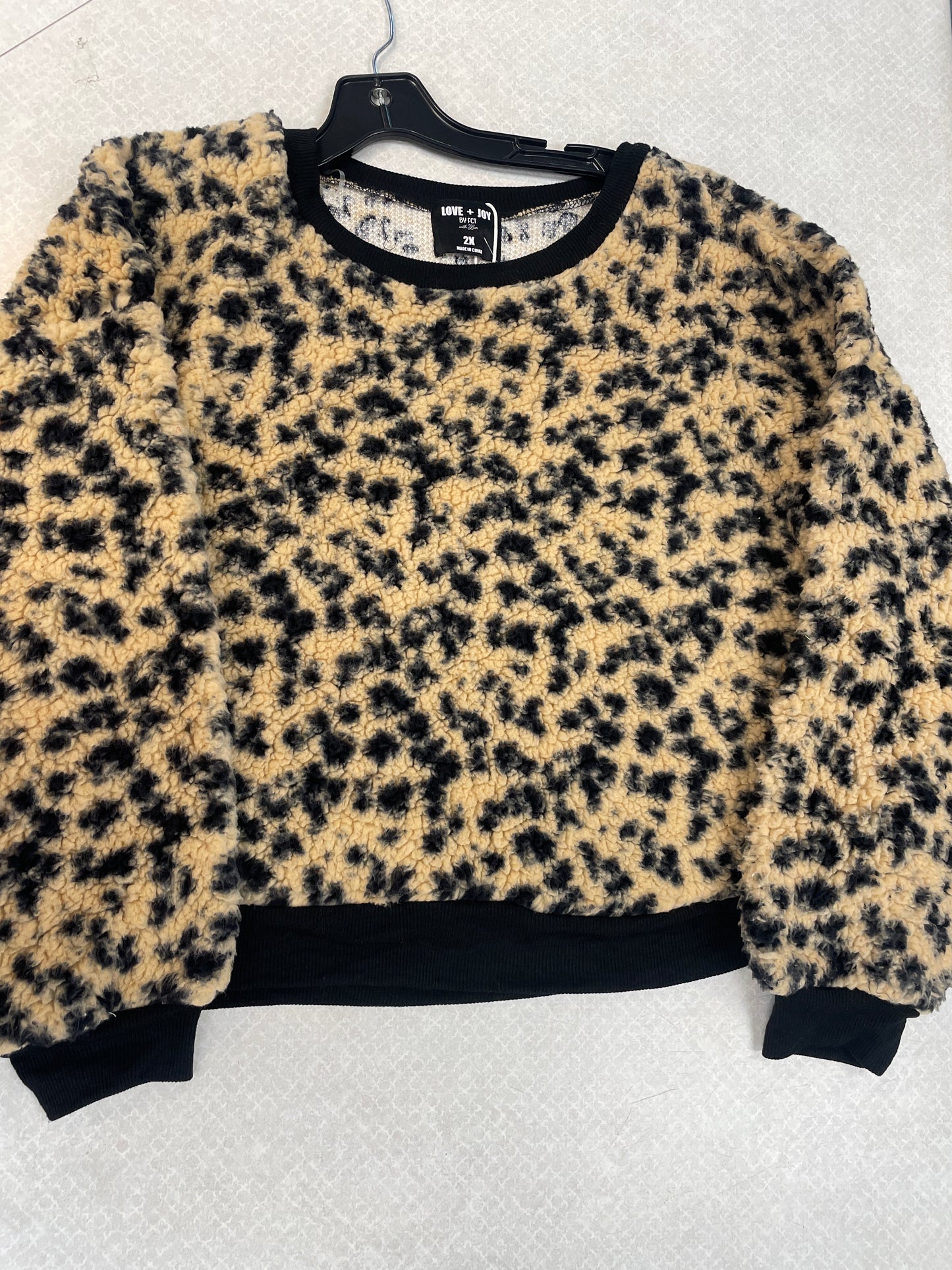 Sweatshirt Crewneck By Clothes Mentor In Animal Print, Size: 2x