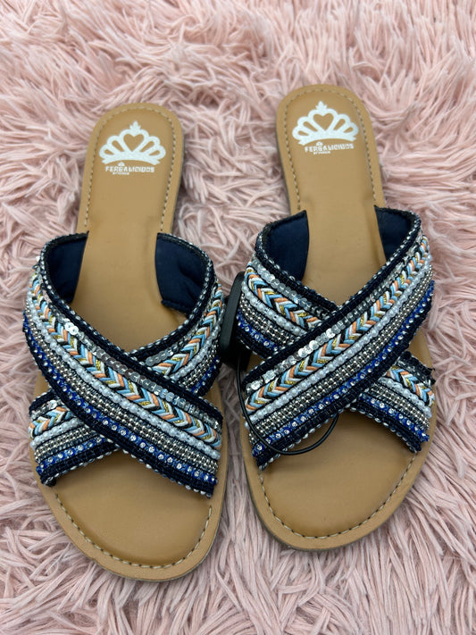 Sandals Flats By Fergalicious In Blue, Size: 8.5