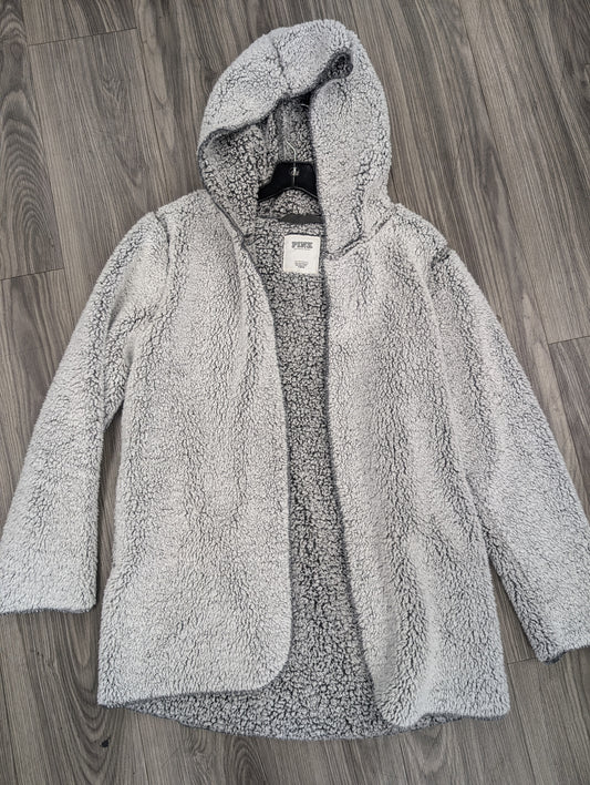 Jacket Faux Fur & Sherpa By Pink In Grey, Size: Xs