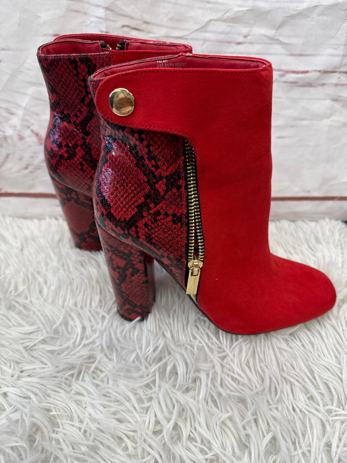 Boots Ankle Heels By Shoedazzle In Red, Size: 6.5