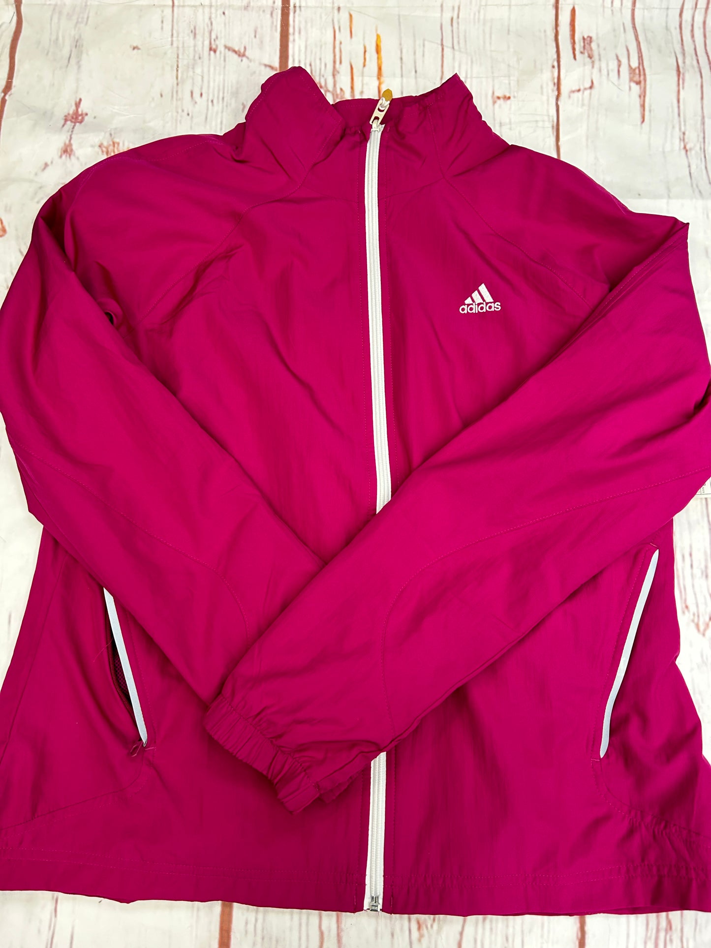 Jacket Windbreaker By Adidas In Magenta, Size: L