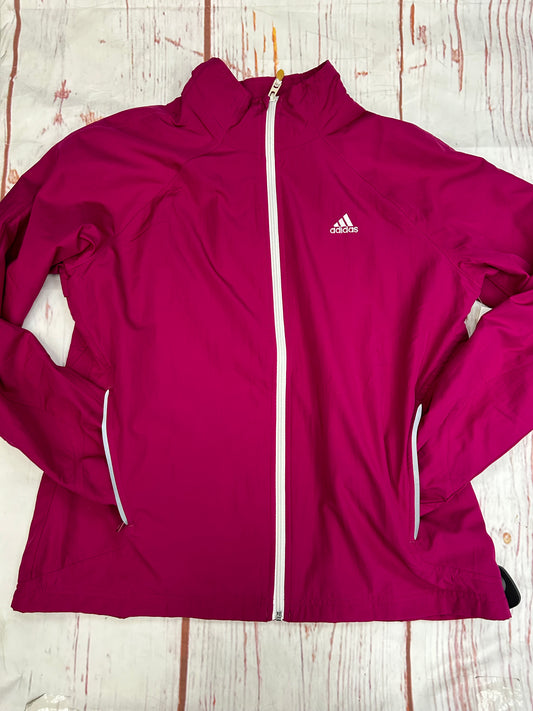 Jacket Windbreaker By Adidas In Magenta, Size: L