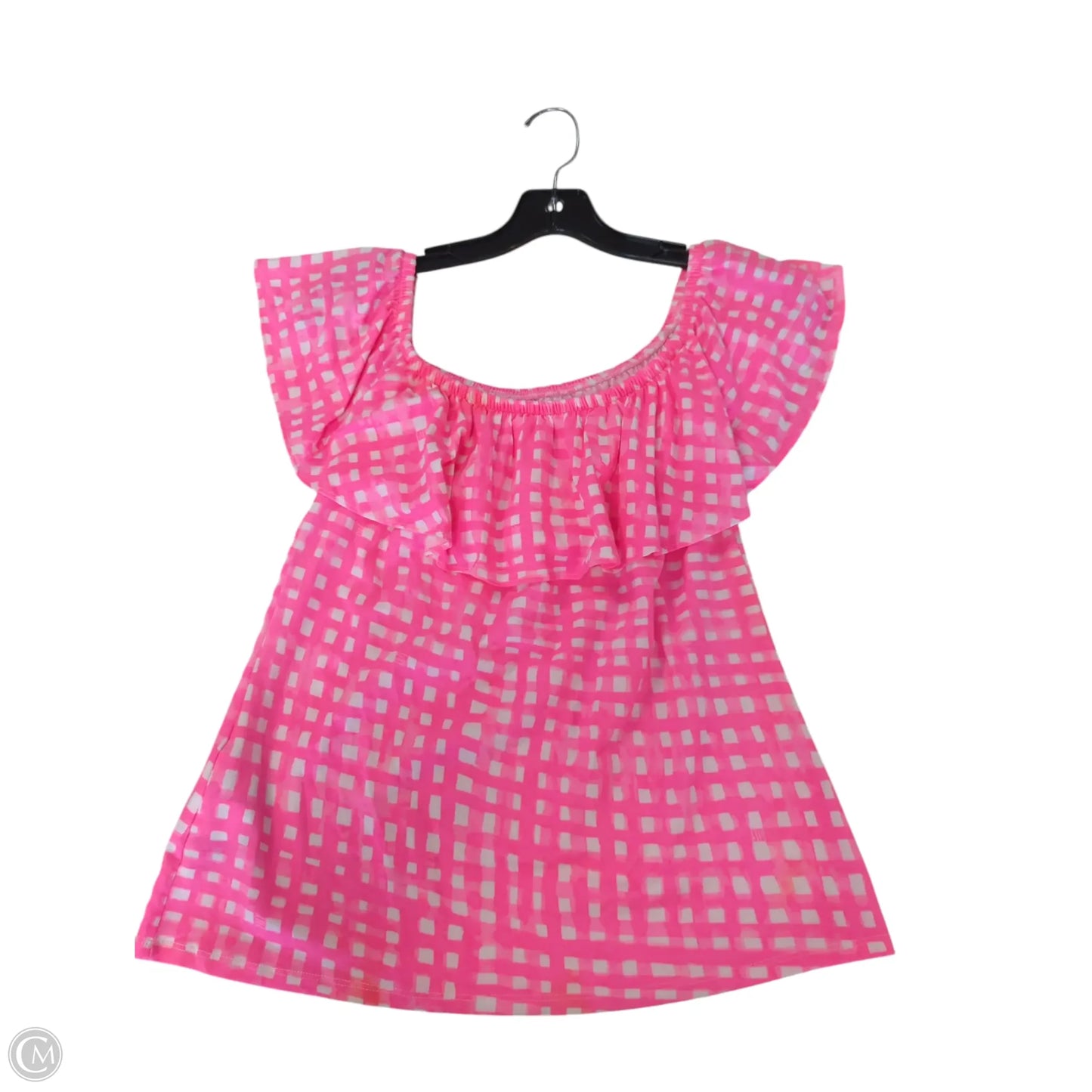 Top Short Sleeve By Lilly Pulitzer In Pink & White, Size: Xs