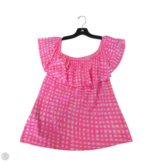 Top Short Sleeve By Lilly Pulitzer In Pink & White, Size: Xs