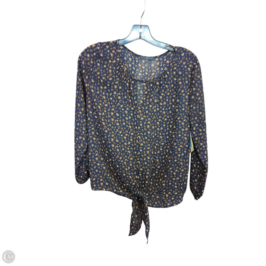 Blouse Long Sleeve By West Kei In Navy, Size: S