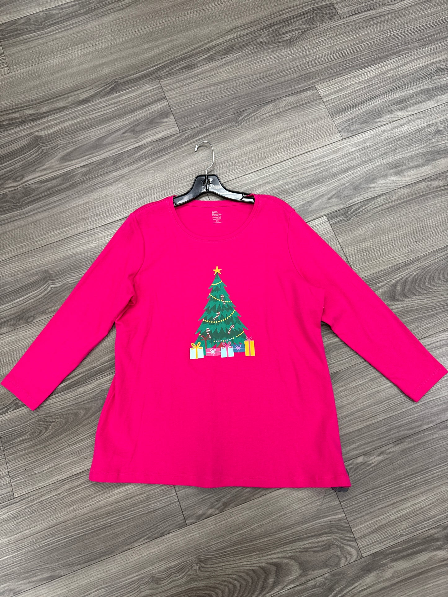 Top Long Sleeve By Kim Rogers In Pink, Size: Lp