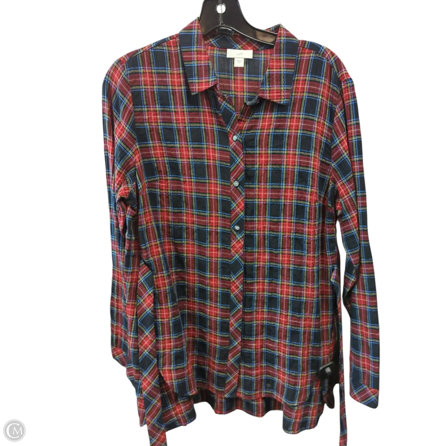Blouse Long Sleeve By J. Jill In Plaid Pattern, Size: S