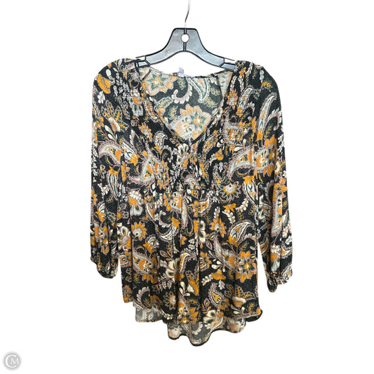 Top Long Sleeve By Dr2 In Floral Print, Size: S