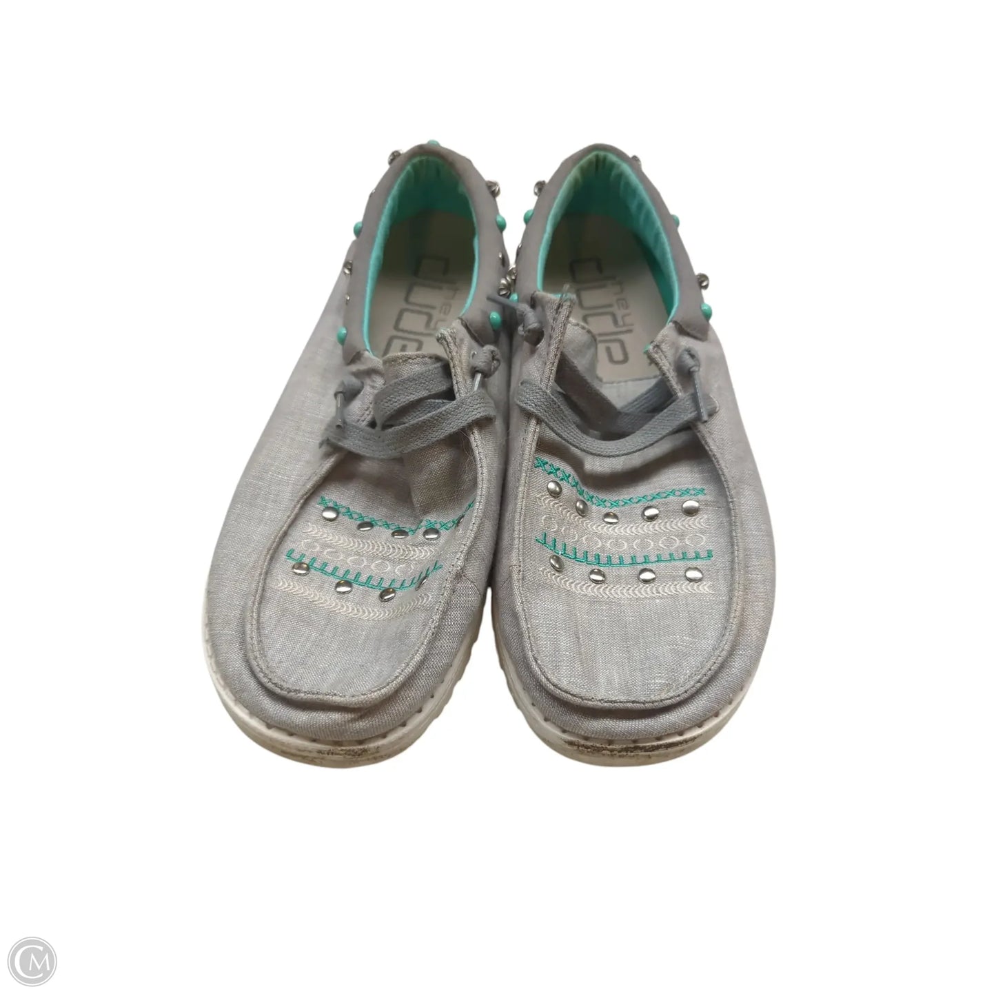 Shoes Flats By Hey Dude In Grey, Size: 10