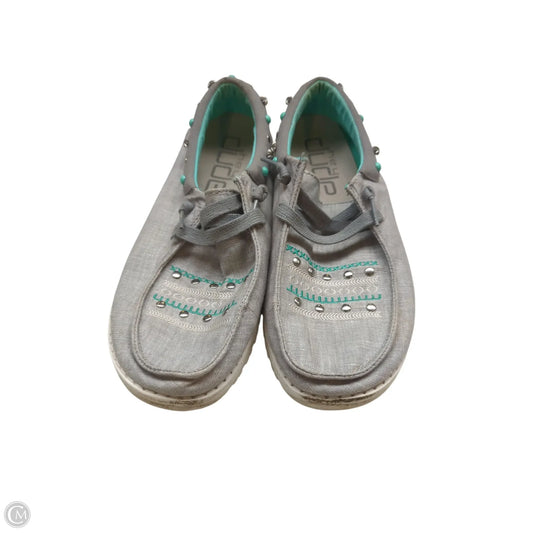 Shoes Flats By Hey Dude In Grey, Size: 10