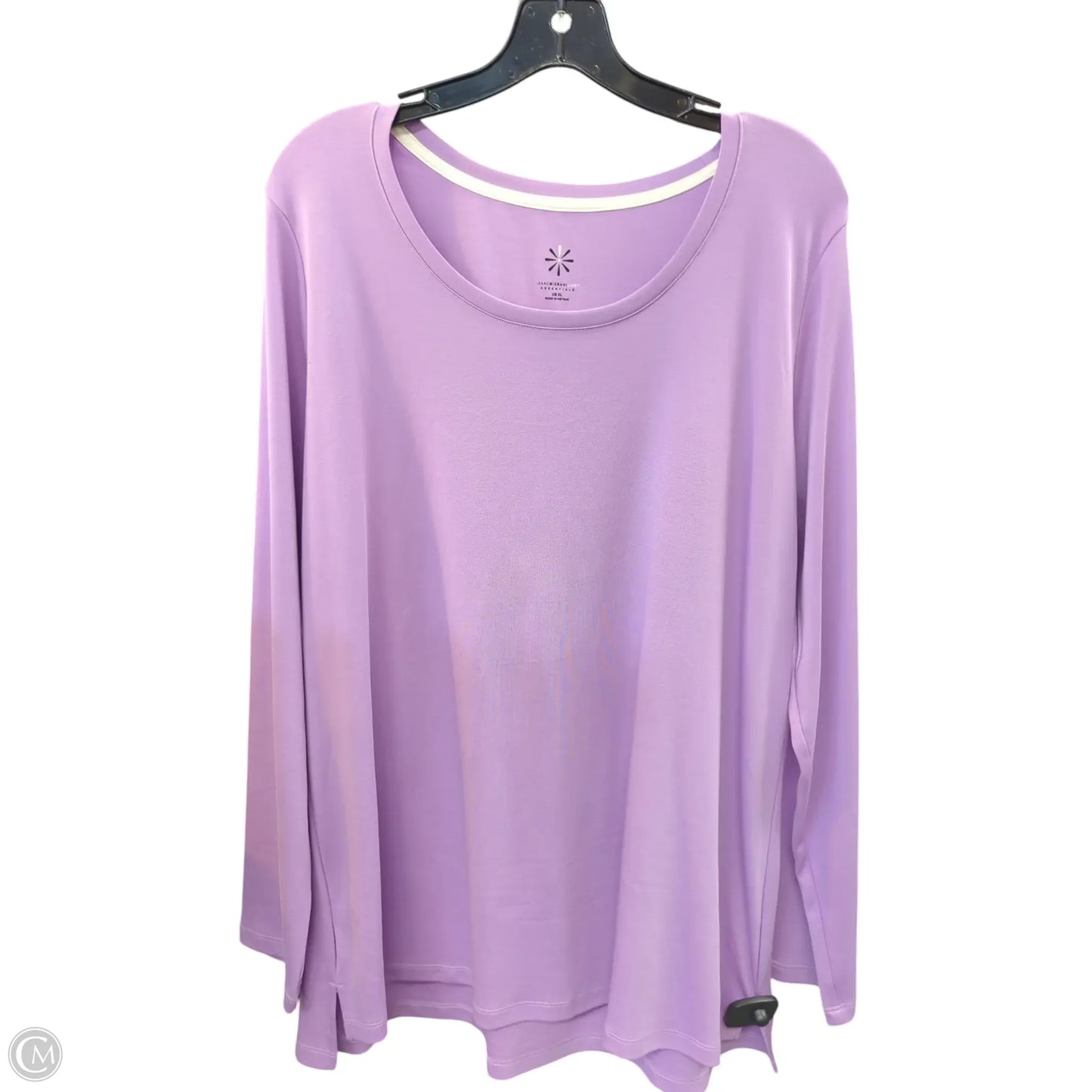Top Long Sleeve Basic By Isaac Mizrahi Live Qvc In Purple, Size: Xl