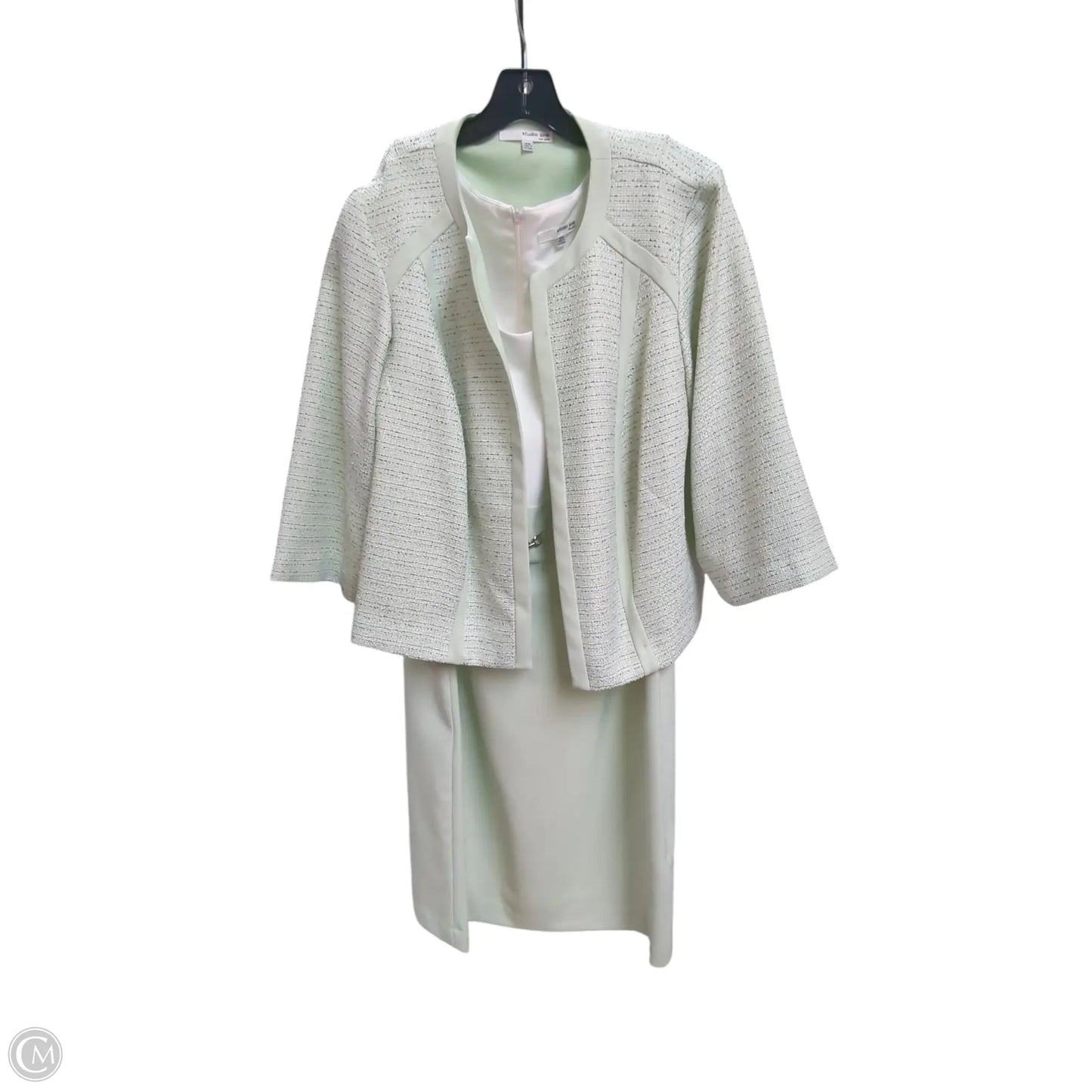 Dress Set 2pc By Studio 1 In Green & White, Size: 16