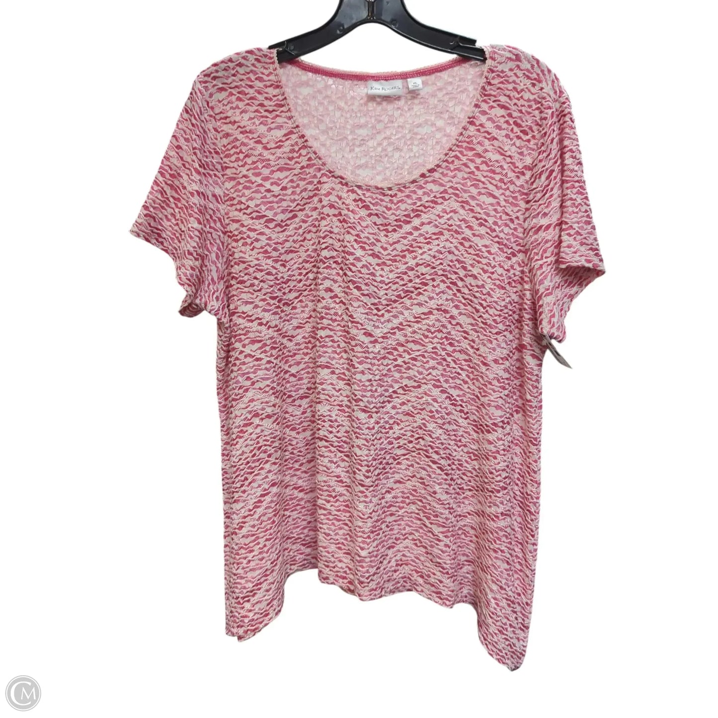 Top Short Sleeve By Kim Rogers In Pink, Size: Xl