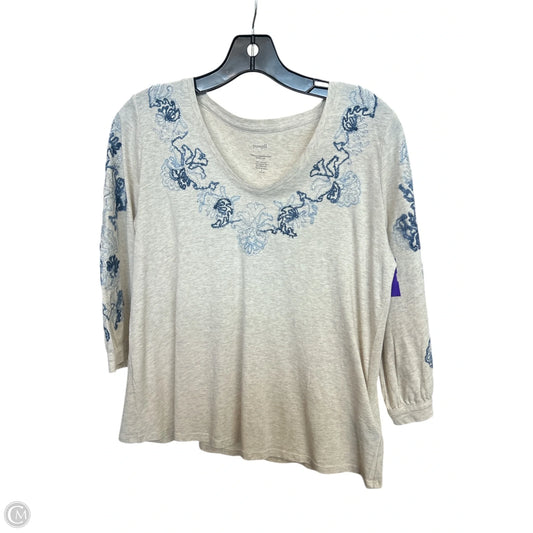 Top Long Sleeve By Pure Jill In Cream, Size: S