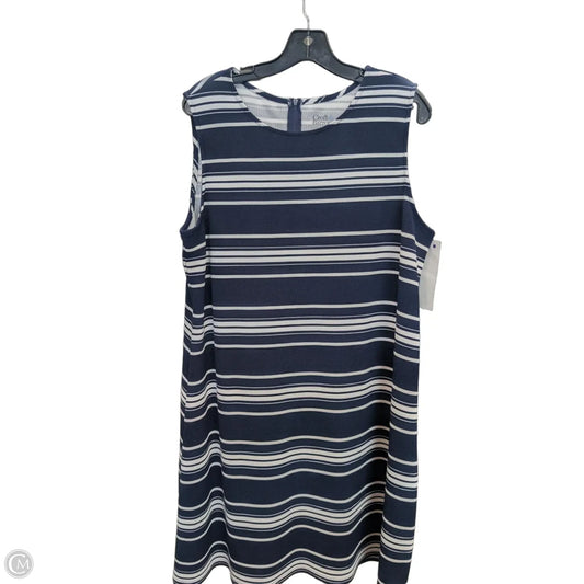 Dress Casual Midi By Croft And Barrow In Blue & White, Size: Xlp