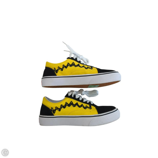 Shoes Athletic By Vans In Black & Yellow, Size: 7