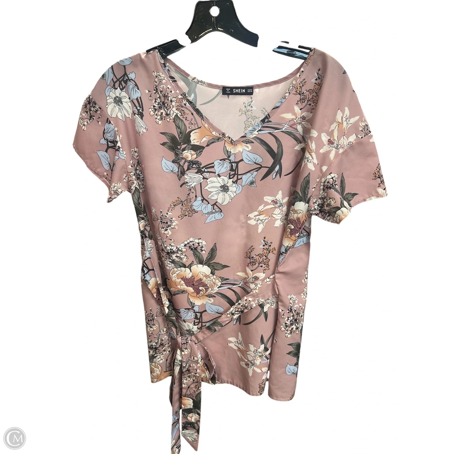 Top Short Sleeve By Shein In Pink, Size: M