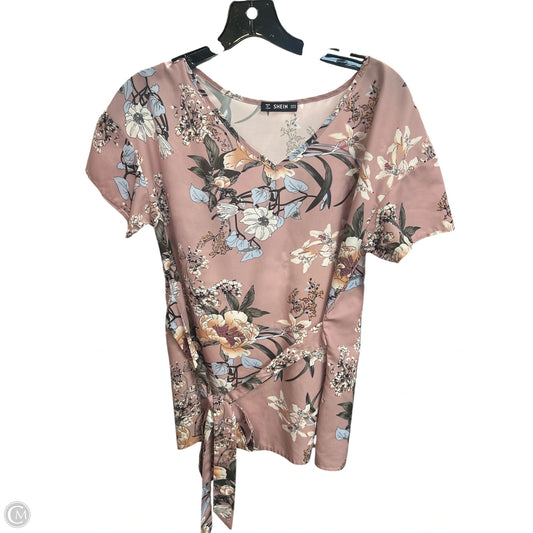 Top Short Sleeve By Shein In Pink, Size: M