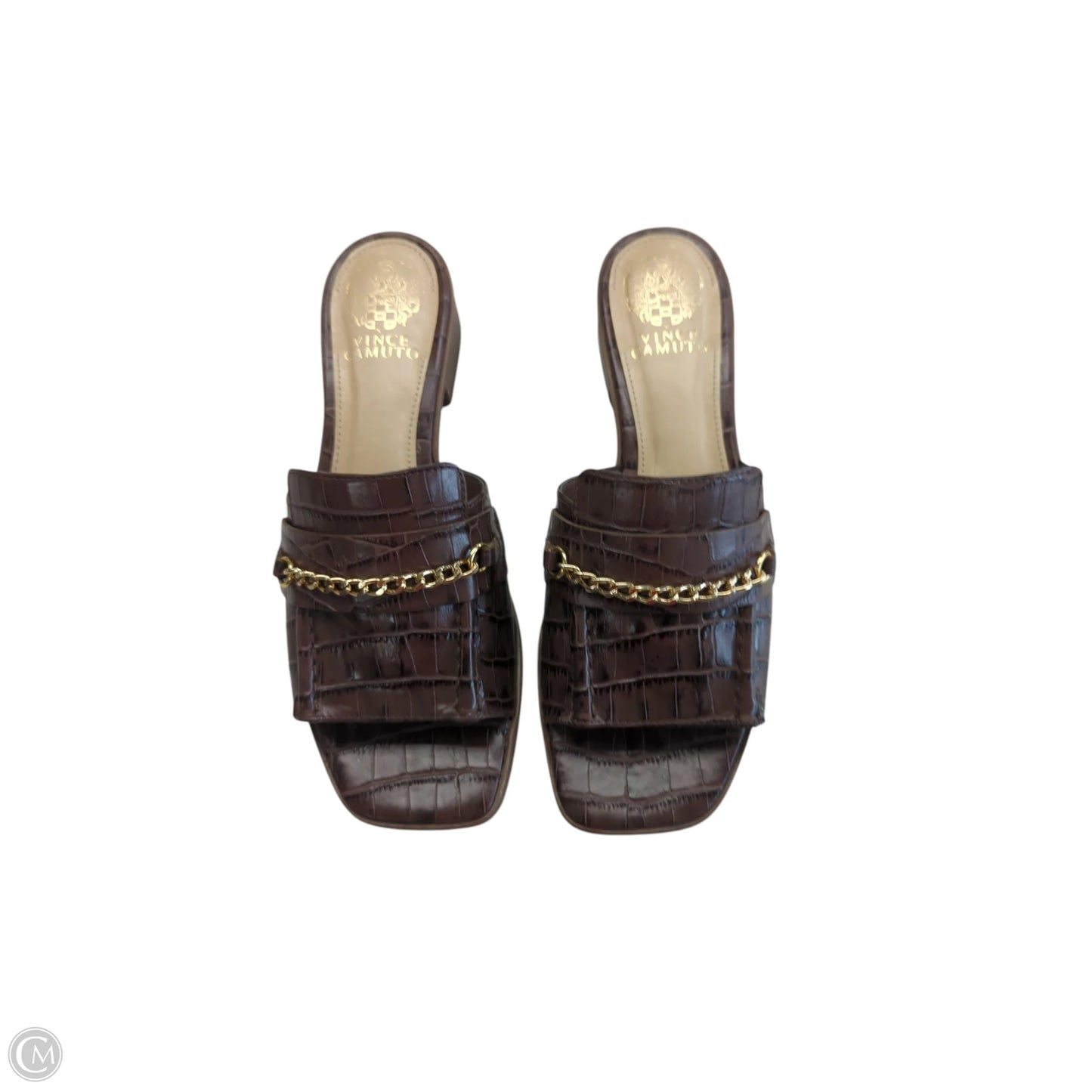 Sandals Heels Block By Vince Camuto In Brown, Size: 9