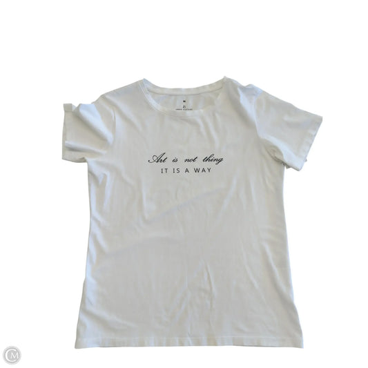 Top Short Sleeve Basic By Clothes Mentor In White, Size: M