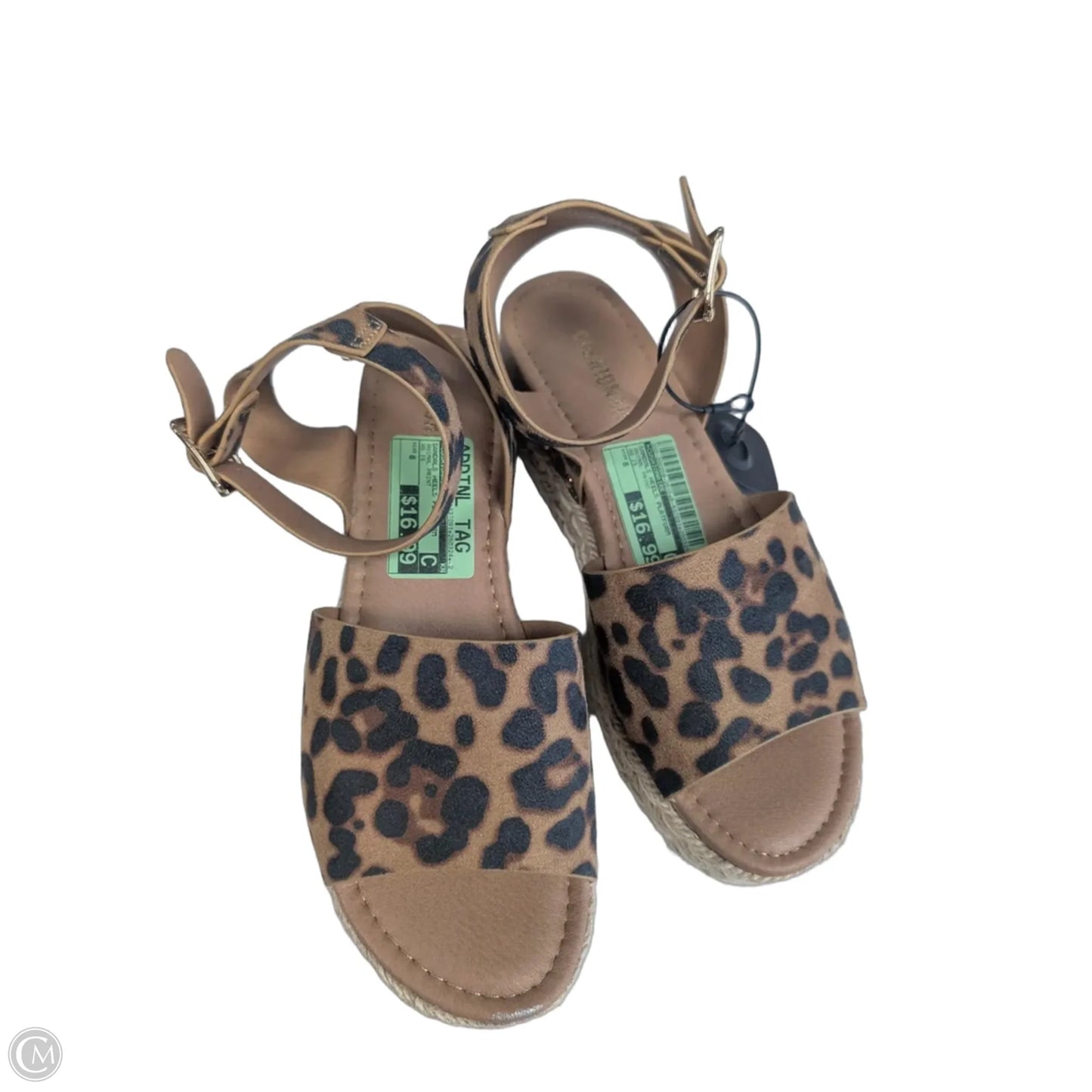 Sandals Heels Platform By Cushionaire In Animal Print, Size: 8
