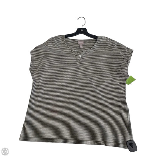Top Short Sleeve By Chicos In Striped Pattern, Size: L