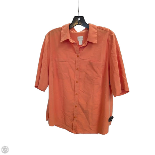 Top Short Sleeve By Chicos In Orange, Size: L