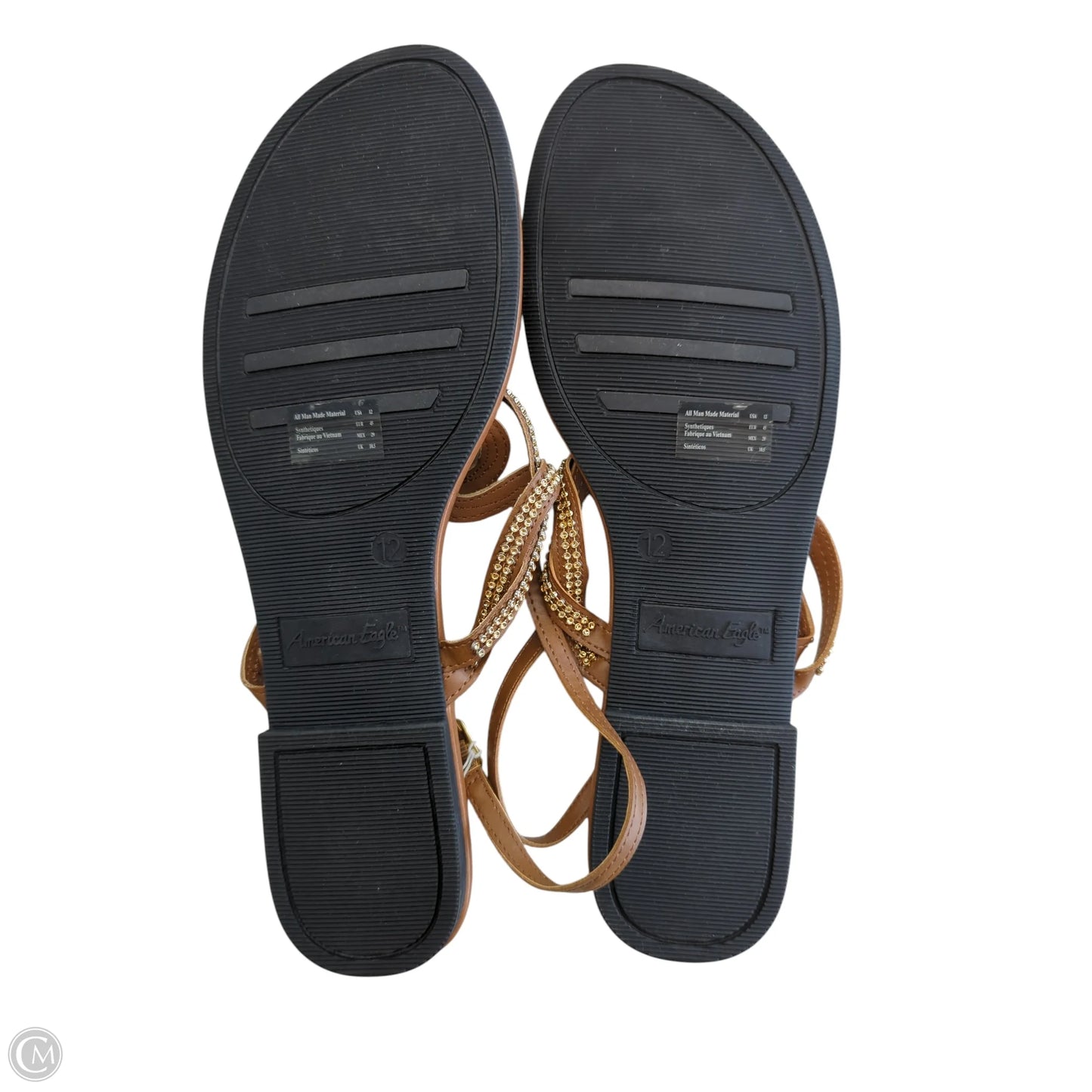 Sandals Flats By American Eagle In Brown & Gold, Size: 12