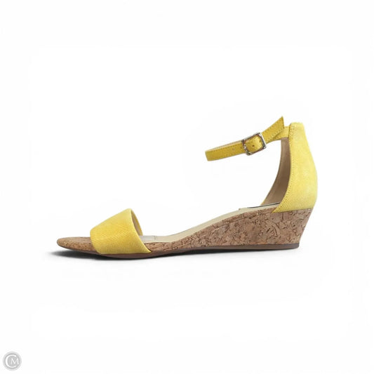 Sandals Heels Wedge By Alex Marie In Yellow, Size: 8.5