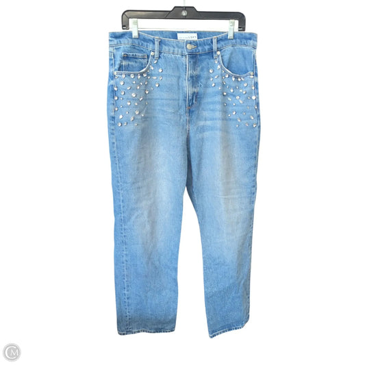 Jeans Straight By Loft In Blue & Silver, Size: 10