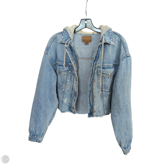 Jacket Denim By American Eagle In Blue & Grey, Size: M