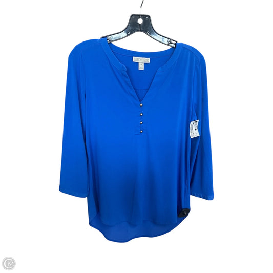 Top Long Sleeve By Dana Buchman In Blue, Size: S