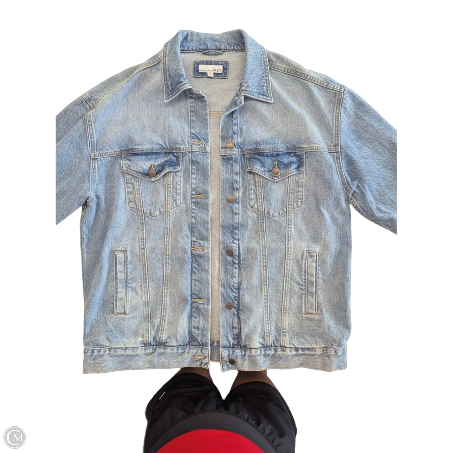 Jacket Denim By Loft In Blue Denim, Size: M