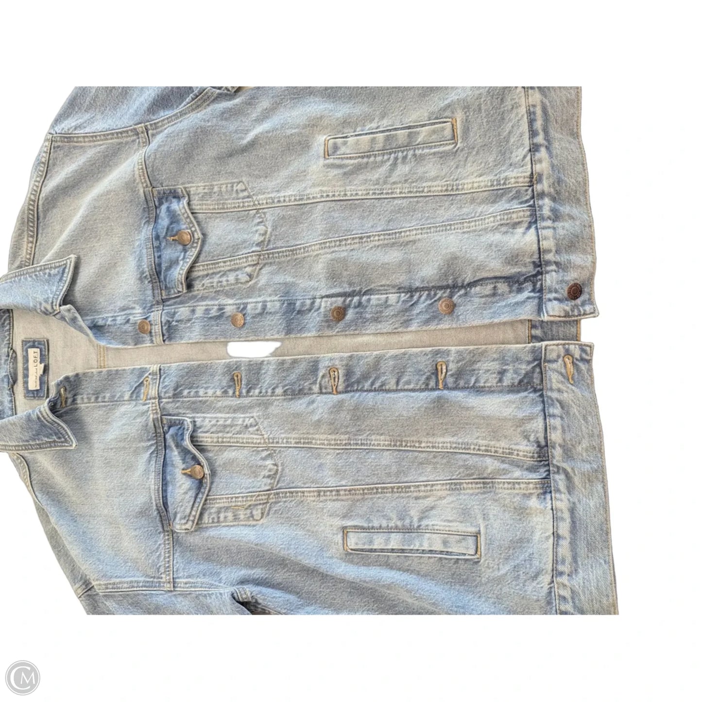 Jacket Denim By Loft In Blue Denim, Size: M