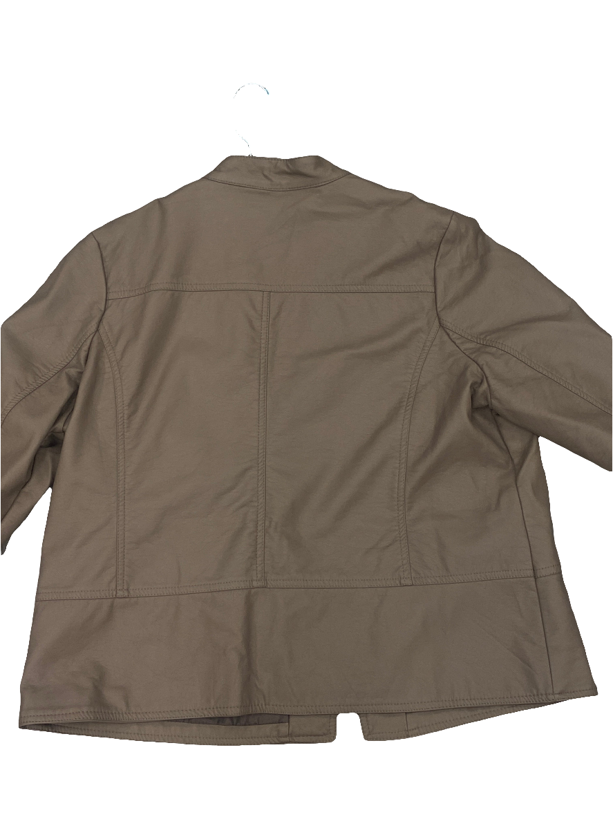 Jacket Moto By Apt 9 In Brown, Size: Xxl