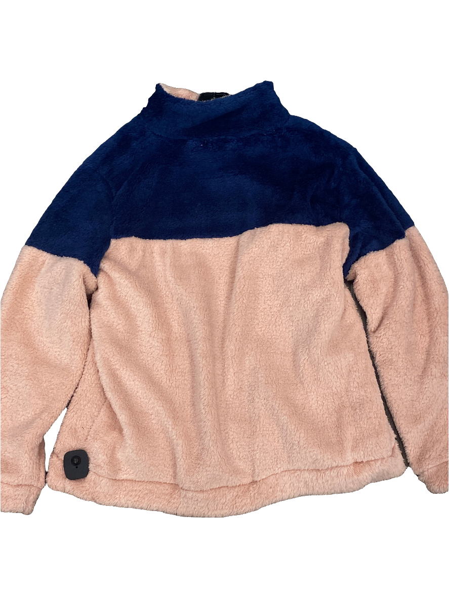 Top Long Sleeve Fleece Pullover By Clothes Mentor In Pink Blue, Size: 2x